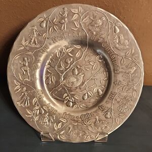 Vtg Pewter Ltd Ed Holiday Plate, EUC